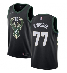 Men's Nike Milwaukee Bucks #77 Ersan Ilyasova Swingman Black NBA Jersey - Statement Edition