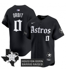 Men's Houston Astros #0 Orbit Black 'Gothic Edition' Vapor Limited Stitched Baseball Jersey