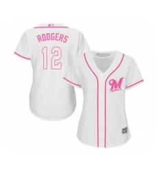 Women's Milwaukee Brewers #12 Aaron Rodgers Replica White Fashion Cool Base Baseball Jersey