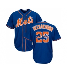 Men's New York Mets #25 Adeiny Hechavarria Authentic Royal Blue Team Logo Fashion Cool Base Baseball Jersey
