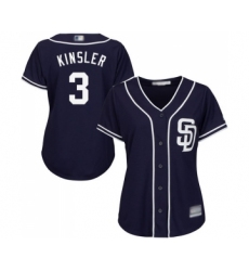 Women's San Diego Padres #3 Ian Kinsler Replica Navy Blue Alternate 1 Cool Base Baseball Jersey