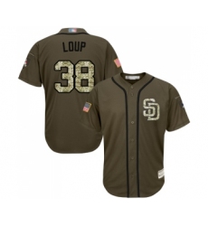 Youth San Diego Padres #38 Aaron Loup Authentic Green Salute to Service Cool Base Baseball Jersey