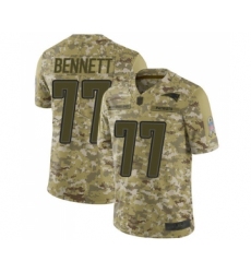 Men's New England Patriots #77 Michael Bennett Limited Camo 2018 Salute to Service Football Jersey