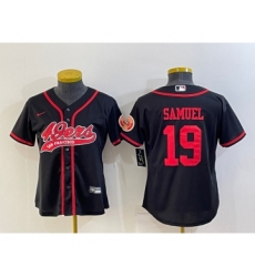 Women's San Francisco 49ers #19 Deebo Samuel Black With Patch Cool Base Stitched Baseball Jersey