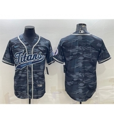 Men's Tennessee Titans Blank Gray Camo With Patch Cool Base Stitched Baseball Jersey