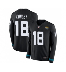 Men's Jacksonville Jaguars #18 Chris Conley Limited Black Therma Long Sleeve Football Jersey