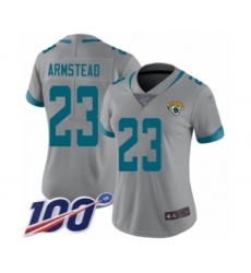 Women's Jacksonville Jaguars #23 Ryquell Armstead Silver Inverted Legend Limited 100th Season Football Jersey