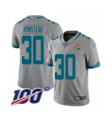 Youth Jacksonville Jaguars #30 Ryquell Armstead Silver Inverted Legend Limited 100th Season Football Jersey