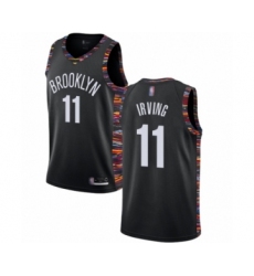 Men's Brooklyn Nets #11 Kyrie Irving Authentic Black Basketball Jersey - 2018 19 City Edition
