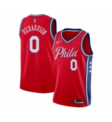 Men's Philadelphia 76ers #0 Josh Richardson Authentic Red Finished Basketball Jersey - Statement Edition