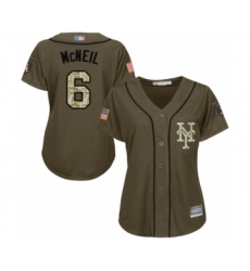 Women's New York Mets #6 Jeff McNeil Authentic Green Salute to Service Baseball Jersey