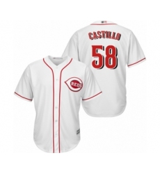 Men's Cincinnati Reds #58 Luis Castillo Replica White Home Cool Base Baseball Jersey