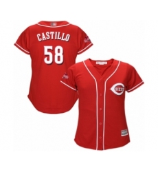 Women's Cincinnati Reds #58 Luis Castillo Authentic Red Alternate Cool Base Baseball Jersey