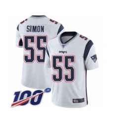 Men's New England Patriots #55 John Simon White Vapor Untouchable Limited Player 100th Season Football Jersey