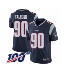 Men's New England Patriots #90 Shilique Calhoun Navy Blue Team Color Vapor Untouchable Limited Player 100th Season Football Jersey