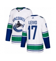 Youth Vancouver Canucks #17 Josh Leivo Authentic White Away Hockey Jersey