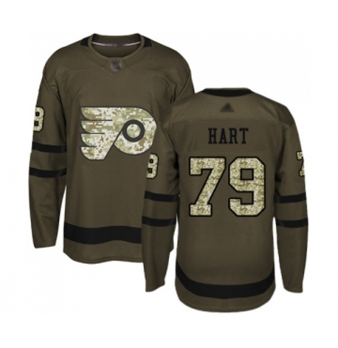 Youth Philadelphia Flyers #79 Carter Hart Authentic Green Salute to Service Hockey Jersey