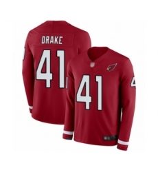 Men's Arizona Cardinals #41 Kenyan Drake Limited Red Therma Long Sleeve Football Jersey