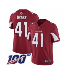 Youth Arizona Cardinals #41 Kenyan Drake Red Team Color Vapor Untouchable Limited Player 100th Season Football Jersey