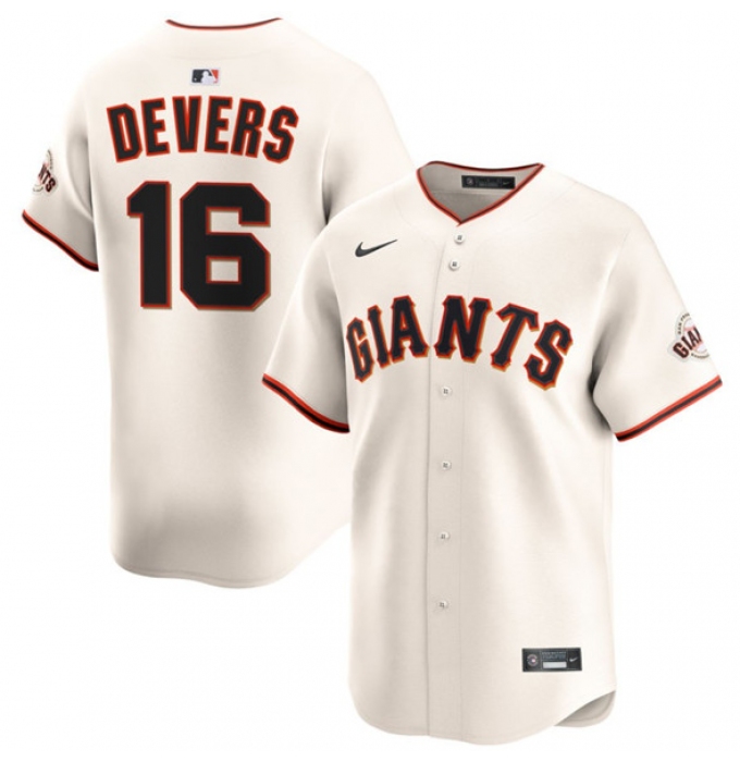 Men's San Francisco Giants #16 Rafael Devers Cream 2024 Home Limited Stitched Baseball Jersey