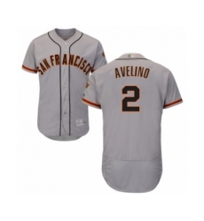 Men's San Francisco Giants #2 Abiatal Avelino Grey Road Flex Base Authentic Collection Baseball Player Jersey