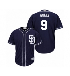 Youth San Diego Padres #9 Luis Urias Authentic Navy Blue Alternate 1 Cool Base Baseball Player Jersey