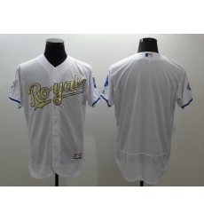 Men's Nike Kansas City Royals Blank White Gold Home Stitched Baseball Jersey