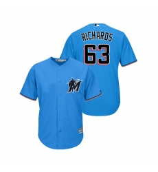 Men's Nike Miami Marlins #63 Trevor Richards Blue Alternate 2019 Cool Base Stitched MLB Jersey