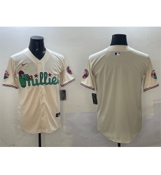 Men's Philadelphia Phillies Blank Cream Phanatic Limited Stitched Jersey