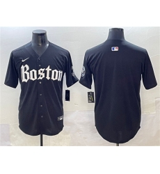 Men's Boston Red Sox Blank Black Gothic Vapor Limited Stitched Baseball Jersey
