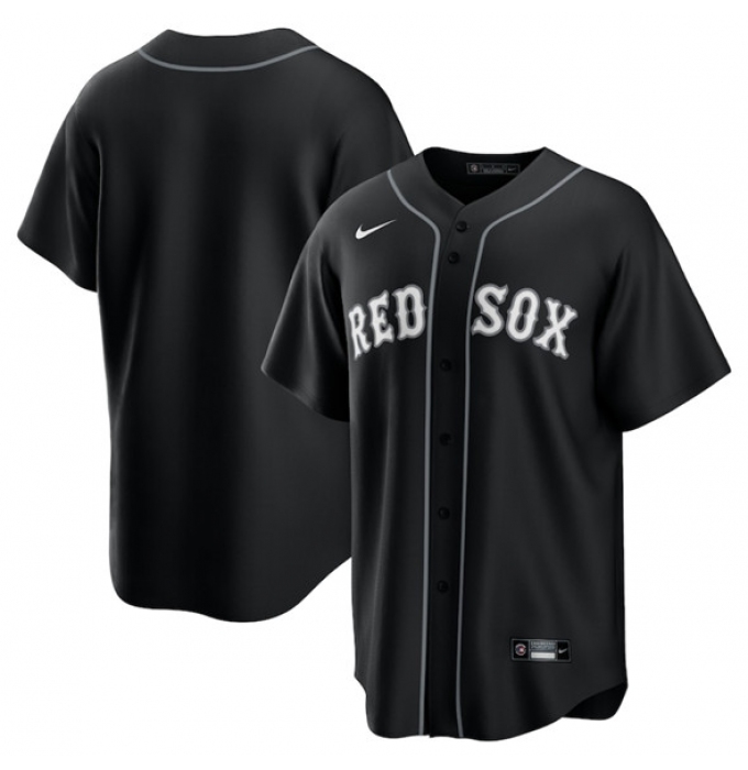 Men's Boston Red Sox Blank Black Lights Out Limited Stitched Baseball Jersey