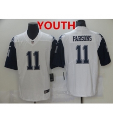 Youth Dallas Cowboys #11 Micah Parsons White 2021 Color Rush Stitched NFL Nike Limited Jersey