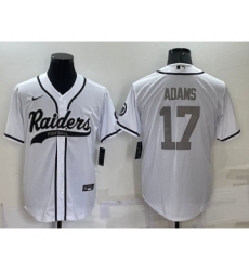 Men's Las Vegas Raiders #17 Davante Adams White Grey Stitched MLB Cool Base Nike Baseball Jersey