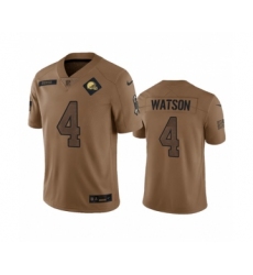 Men's Cleveland Browns #4 Deshaun Watson 2023 Brown Salute To Service Limited Football Stitched Jersey