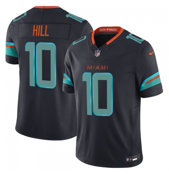 Men's Miami Dolphins #10 Tyreek Hill Black 2025 F.U.S.E. “Rivalries” Vapor Limited Football Stitched Jersey
