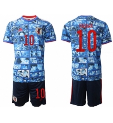 Men's Japan #10 Kagawa Blue Home Soccer Jersey Suit