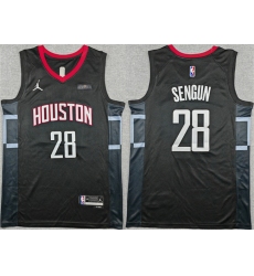 Men's Houston Rockets #28 Alperen Sengun Black Statement Edition Stitched Jersey
