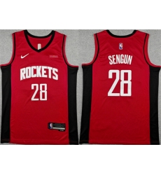 Men's Houston Rockets #28 Alperen Sengun Red Icon Edition Stitched Jersey