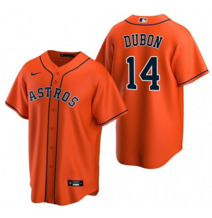 Men's Houston Astros #14 Mauricio Dubón Orange Cool Base Stitched Baseball Jersey