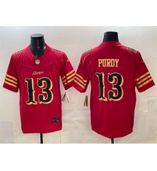 Men's San Francisco 49ers #13 Brock Purdy Red Gold 2025 F.U.S.E. “Rivalries” Vapor Limited Football Stitched Jersey