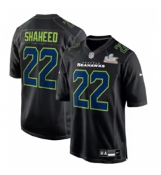 Men's Seattle Seahawks #22 Rashid Shaheed Black Nike Super Bowl LX Carbon Fashion Game Jersey