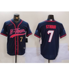 Men's Houston Texans #7 C.J. Stroud Navy With Cool Base Stitched Baseball Jerseys Men's Houston Texans #7 C.J. Stroud Navy With Cool Base Stitched Baseball Jerseys