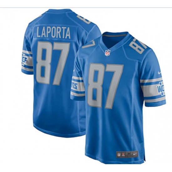 Men's Nike Detroit Lions #87 Sam Laporta Blue Team Limited Jersey Men's Nike Detroit Lions #87 Sam Laporta Blue Team Limited Jersey