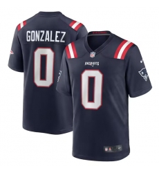 Men's New England Patriots #0 Christian Gonzalez Navy Stitched Game Jersey Men's New England Patriots #0 Christian Gonzalez Navy Stitched Game Jersey