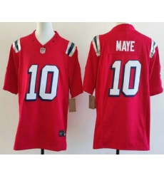 Men's New England Patriots #10 Christian Gonzalez Limited Red Fashion FUSE Vapor Jersey
