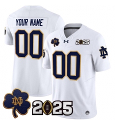 Men's Notre Dame Fighting Irish ACTIVE PLAYER Custom White F.U.S.E. 2025 CFP Final Patch Limited Stitched Football Jersey