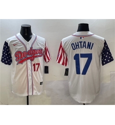 Men's Los Angeles Dodgers #17 Shohei Ohtani White Limited Stitched Baseball Jersey