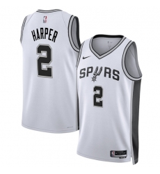 Men's San Antonio Spurs #2 Dylan Harper White 2025 Draft Association Edition Stitched Basketball Jersey