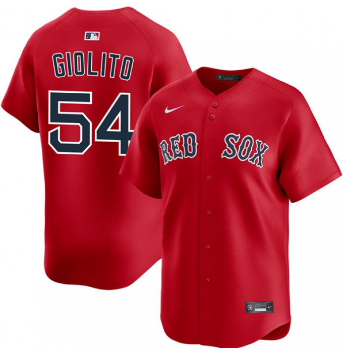 Men's Boston Red Sox #54 Lucas Giolito Red 2025 Alternate Limited Stitched Baseball Jersey