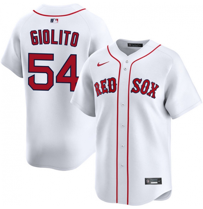 Men's Boston Red Sox #54 Lucas Giolito White 2024 Home Limited Stitched Baseball Jersey